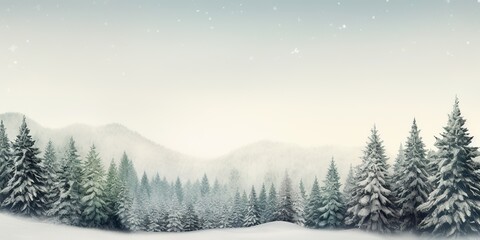 Fototapeta na wymiar AI Generated. AI Generative. Merry christmas xmas new year winter holiday forest landscape. Decoration poster background adventure explore north