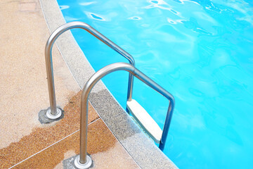 Stainless steel swimming pool railing is used for holding up and down the swimming pool for safety, strength, made from corrosion resistant materials, not rusty, not slippery.