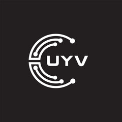 UYVletter technology logo design on black background. UYVcreative initials letter IT logo concept. UYVsetting shape design
