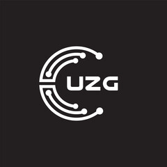 UZGletter technology logo design on black background. UZGcreative initials letter IT logo concept. UZGsetting shape design
