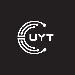 UYTletter technology logo design on black background. UYTcreative initials letter IT logo concept. UYTsetting shape design
