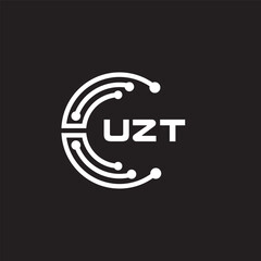 UZTletter technology logo design on black background. UZTcreative initials letter IT logo concept. UZTsetting shape design
