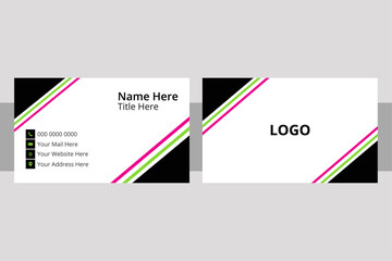 Double sided business card design template .Creative and minimalist business card. Abstract business card layout. Modern business card template with flat user interface.