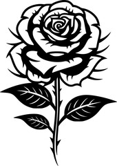 Rose | Black and White Vector illustration