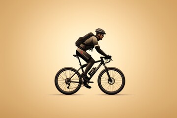 Simple black logo of man on bicycle. Beautiful illustration picture. Generative AI