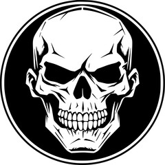 Fototapeta premium Skull | Minimalist and Simple Silhouette - Vector illustration