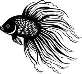 Beta Fish - Minimalist and Flat Logo - Vector illustration