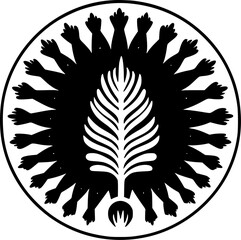 Boho - Black and White Isolated Icon - Vector illustration