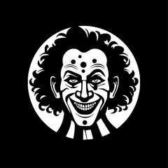 Clown | Black and White Vector illustration