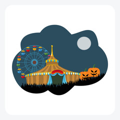 Spooky carnival with ghostly rides

