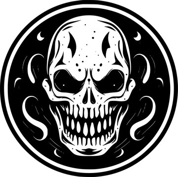 recommend clip art: Horror - Black and White Isolated Icon - Vector illustration