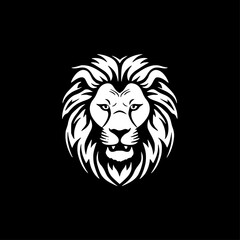 Fototapeta premium Lion - Black and White Isolated Icon - Vector illustration