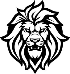 Plakat Lion - Black and White Isolated Icon - Vector illustration