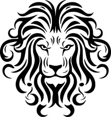 Lion | Black and White Vector illustration