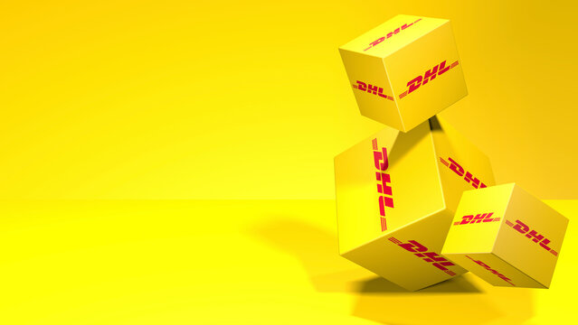 DHL Logo W&uuml;rfel Dynamik Banner Vorlage