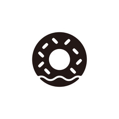 Donuts icon.Flat silhouette version.
