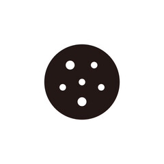 Cookie icon.Flat silhouette version.