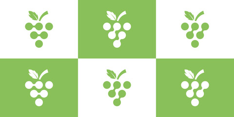 connection logo design coupled with grapes made in modern style