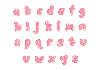 set of bubble font alphabet lowercase letter