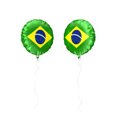 party balloons with flag of brazil in 3d realistic render