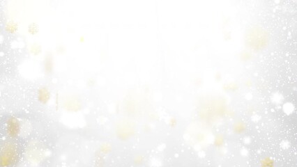 Christmas glowing background with abstract snowflake sparkling particles lights glitter decorated for copyspace text or digital card greeting message. beautiful bokeh holiday festival.