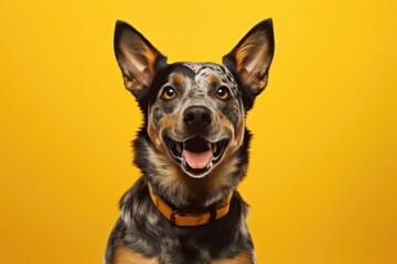 Fototapeta premium cute australian heeler on a color background, AI Generated