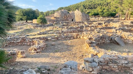ruins of ancient roman forum Site archéologique âge de bronze  Alghero  Sardaigne  Italie 
