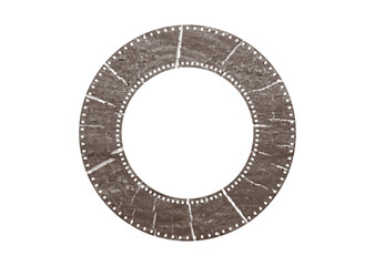 Vintage style 35mm round film strip retro vintage vector design on white background. Retro ring shape film reel symbol illustration to use in photography, television, cinema, photo frame. 