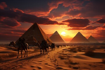 Misteri delle Grandi Piramidi: Rivelazioni di una Civiltà Avanzata al di là della Nostra Comprensione - Generative AI 6 - obrazy, fototapety, plakaty