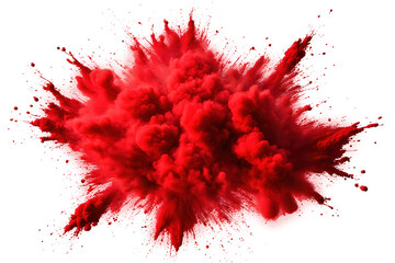 Red paint color powder explosion. Holi festival splash burst background