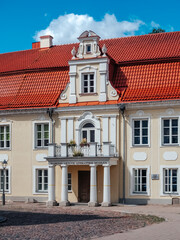 Kaunas, Lithuania - 07 26 2023: Maironis Lithuanian Literature Museum, located in the Siručiai Palace