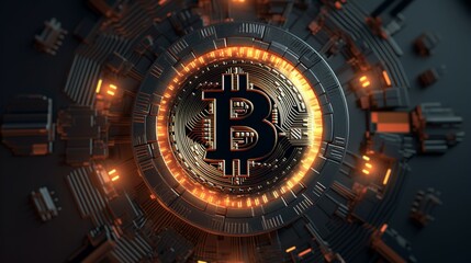 Bitcoin wallpaper background.Generative AI