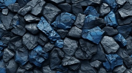 blue stone background.Rock texture.Gray stone grunge.Generative AI