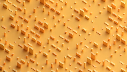 Abstract 3d render, yellow geometric background design