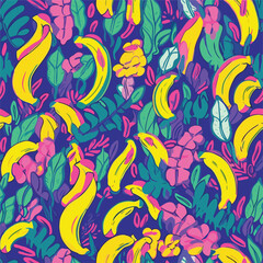 Seamless Colorful Banana Pattern.

Seamless pattern of Bananas in colorful style. Add color to your digital project with our pattern!