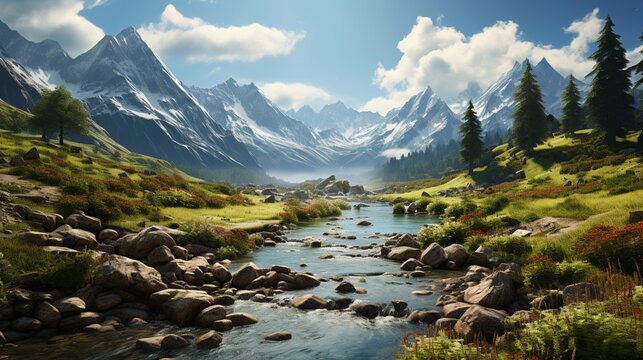 a scenic landscape that has mountains.