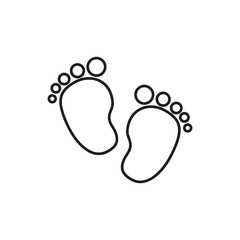 Baby footprint vector feet icon, vector illustration                                           Footprint path isolated 