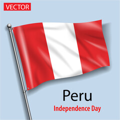 Peru flag national independence day vector flags in America 