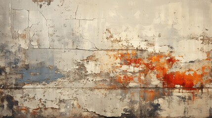A textured and distressed grungy wall with peeling paint.