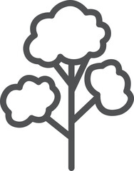 線画のシンプル野菜の単品アイコン　パセリ