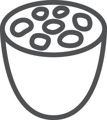 線画のシンプル野菜の単品アイコン　レンコン