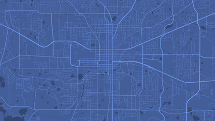 Blue Tallahassee map, Florida, detailed municipality map. skyline panorama. Decorative graphic tourist map of Tallahassee territory. Vector illustration.
