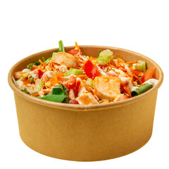 Delicious salad bowl brimming with fresh veggies, topped with a nutritious and flavorful sauce. A wholesome and delightful choice for your health-conscious cravings