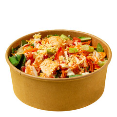 Delicious salad bowl brimming with fresh veggies, topped with a nutritious and flavorful sauce. A wholesome and delightful choice for your health-conscious cravings