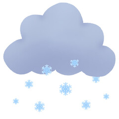 blue cloud with snow