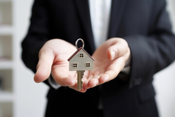 A person holding a house key, symbolizing the excitement of homeownership and the start of a new chapter