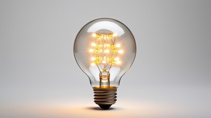 orange light bulb on a white background