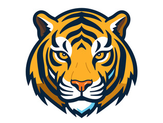 Tiger face icon or logo for branding, marketing; PNG with transparent background.