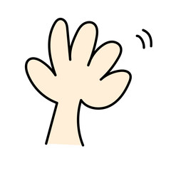 Obraz premium ゆるい手描きの手を振るイラスト（カラー）