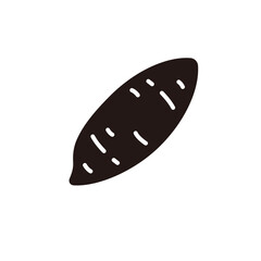 Sweet potato icon.Flat silhouette version.